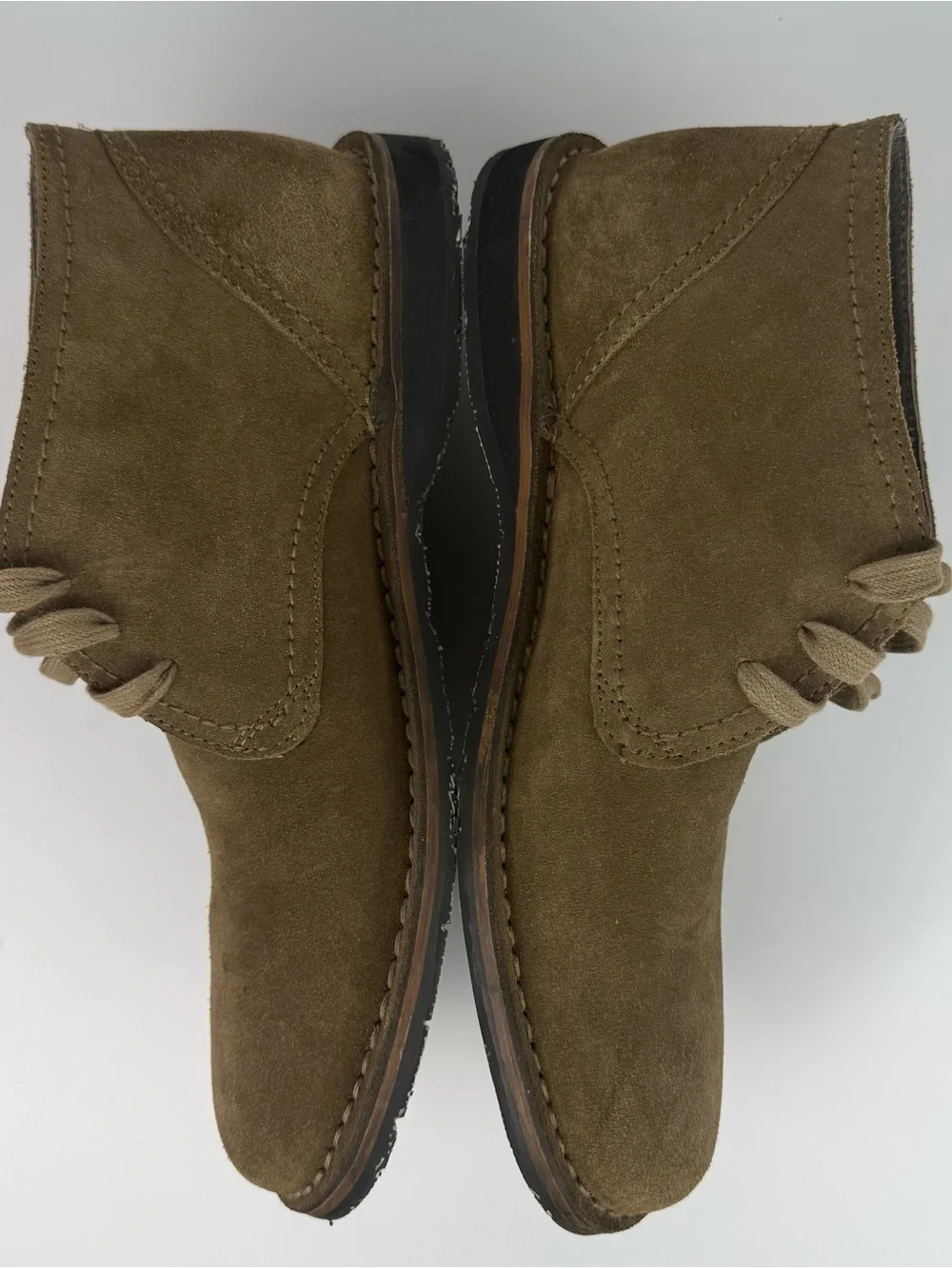 John Varvatos Chukka Ankle Boots Mens Olive/Tan Suede Lace Up Ankle Size 9M